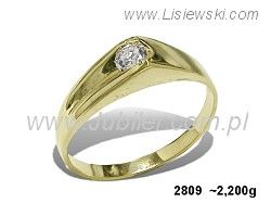 Złoty Pierścionek z cyrkonią żółte złoto próba 585 - 2809