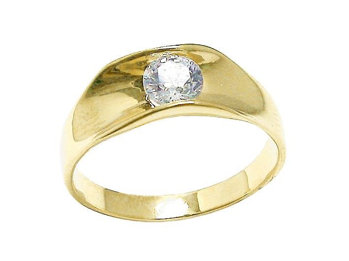 Złoty pierścionek z cyrkonią - 2811