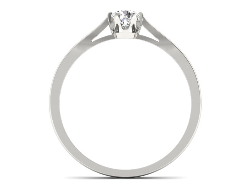 Pierścionek z diamentem w białym złocie - 2819skwpro — zdjęcie 2