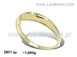 Złoty pierścionek z brylantem - 2831_br — zdjęcie 2