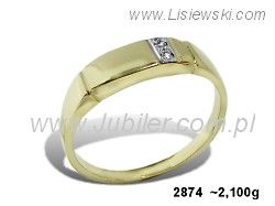Złoty Pierścionek z cyrkoniami żółte złoto proba 585 - 2874