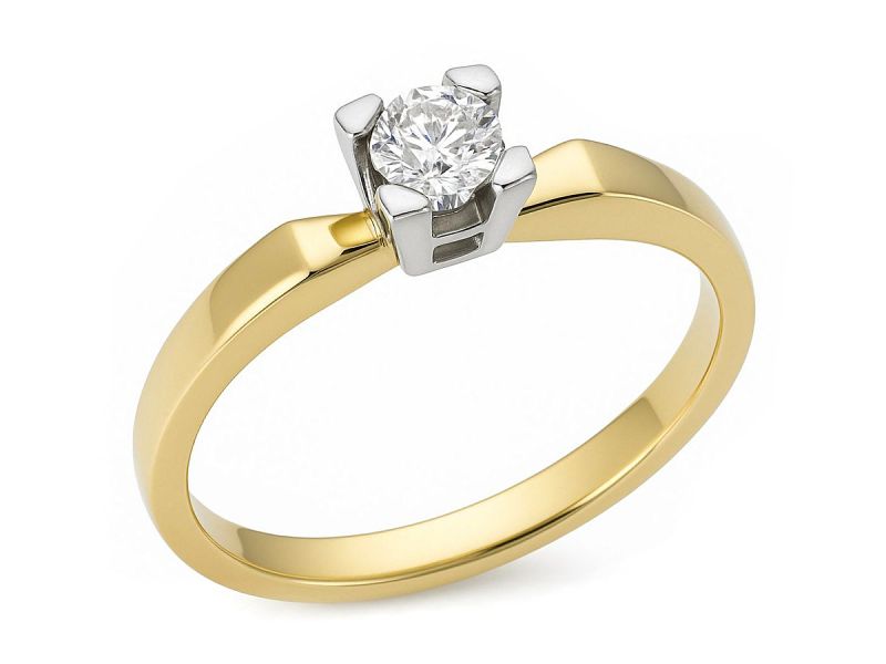 Pierścionek żółte złoto z cyrkonią - 288b