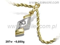 Złoty Wisiorek zawieszka z cyrkonią żółte złoto 585 - 297w