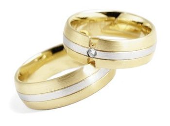 Obrączki ślubne z brylantem żółte złoto - 2981310o - 1