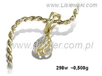 Złoty Wisiorek zawieszka złota z cyrkoniami złoto 585 - 298w - 1