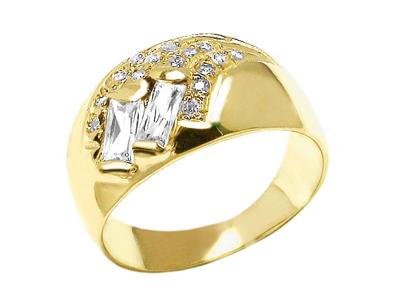 Złoty pierścionek z cyrkoniami - 2998
