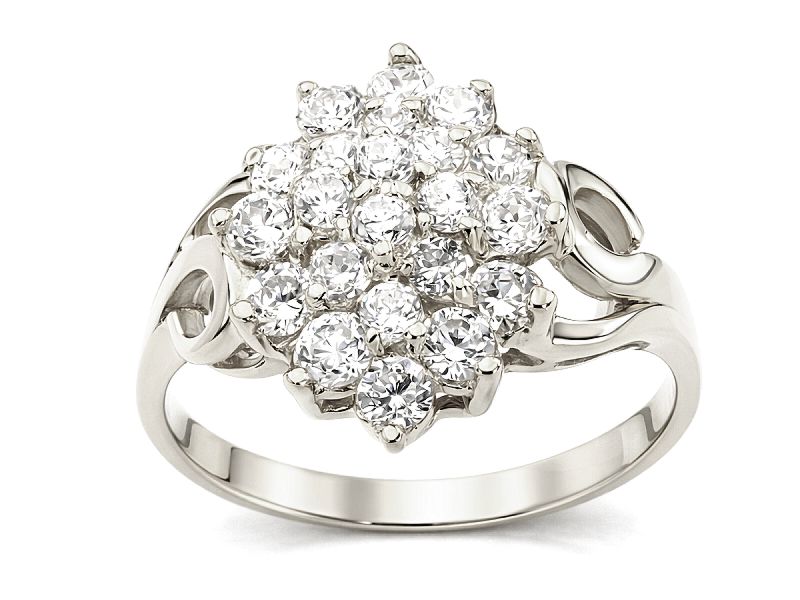 Pierścionek srebrny z cyrkoniami - 2999_ag