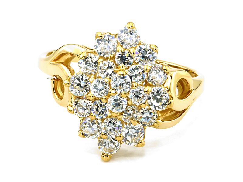 Złoty pierścionek z cyrkoniami żółte złoto - 2999p — zdjęcie 3