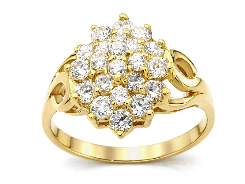 Złoty pierścionek z cyrkoniami żółte złoto - 2999p