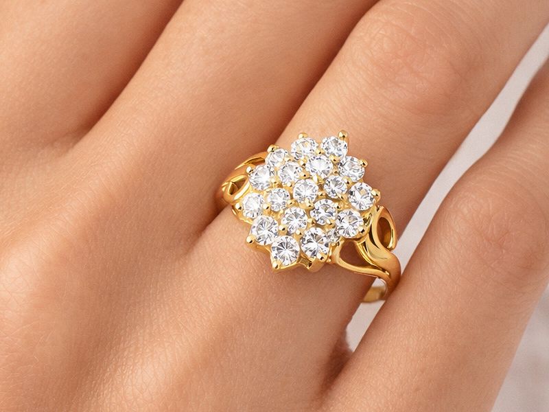 Złoty pierścionek z cyrkoniami żółte złoto - 2999p — zdjęcie 2