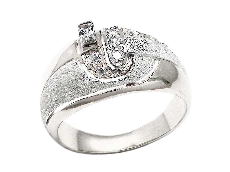 Pierścionek srebrny z cyrkoniami - 299bag