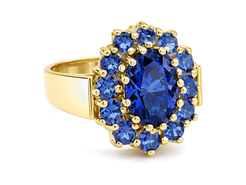 Złoty pierścionek ze spinelami - 29b_spin — zdjęcie 3