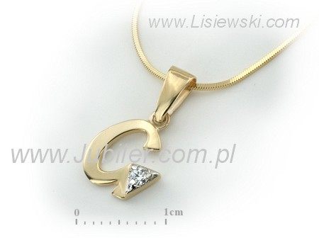 Złota zawieszka z brylantem żółte złoto - 2w_G_br — zdjęcie 2