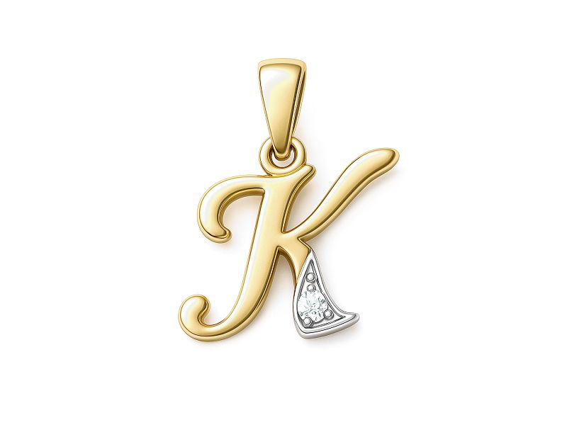 Złota zawieszka z brylantem żółte złoto - 2w_K_br