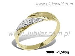 Złoty Pierścionek z cyrkoniami żółte złoto próby 585 - 3000