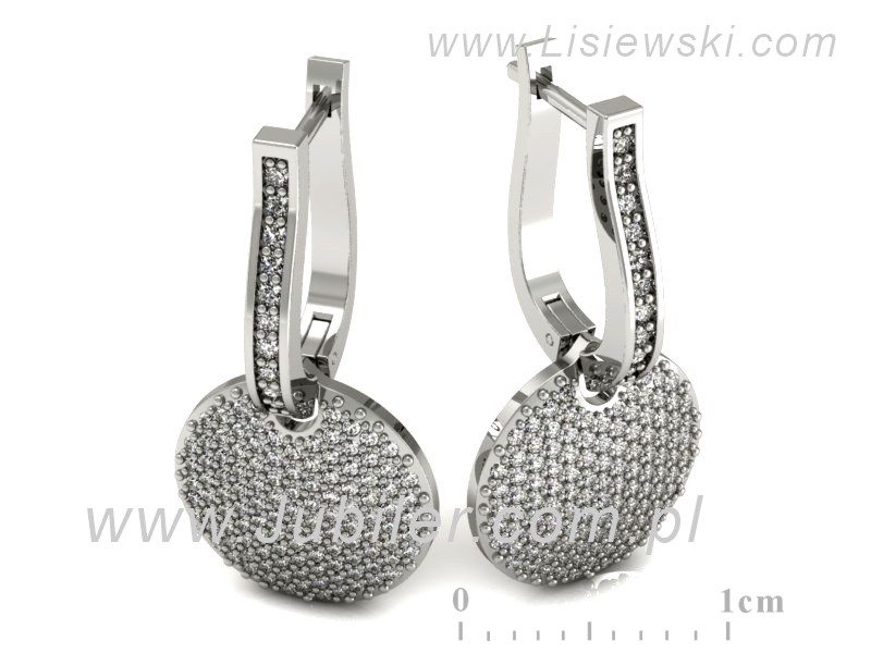 Złote kolczyki z brylantami białe złoto - 30002b_k — zdjęcie 3