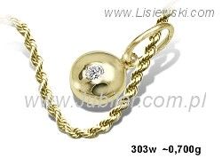 Złota zawieszka Wisiorek z cyrkonią żółte złoto 585 - 303w