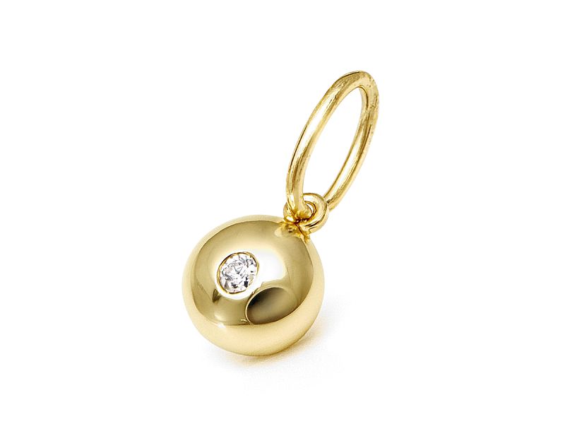 Złoty wisiorek z brylantem - 303w_br