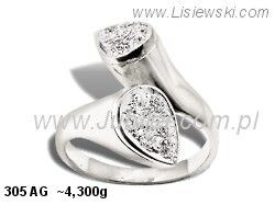 Pierścionek srebrny z cyrkoniami biżuteria srebrna - 305ag