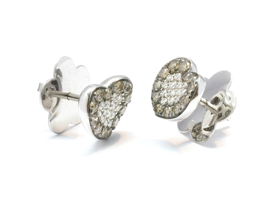 Kolczyki z brylantami koniak białe złoto - 305skW_pro — zdjęcie 3