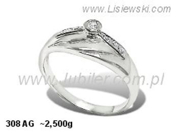 Pierścionek srebrny z cyrkoniami biżuteria srebrna - 308ag - 1