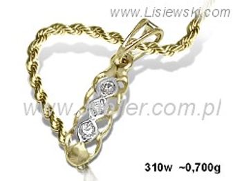 Złoty Wisiorek zawieszka złota z cyrkoniami złoto 585 - 310w - 1