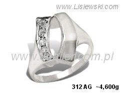 Pierścionek srebrny z cyrkoniami biżuteria srebrna - 312ag - 1