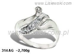 Pierścionek srebrny z cyrkoniami biżuteria srebrna - 314ag