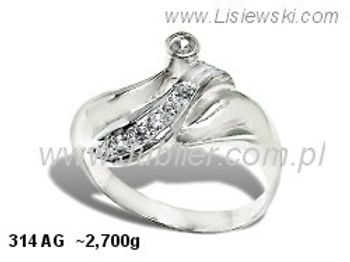 Pierścionek srebrny z cyrkoniami biżuteria srebrna - 314ag - 1
