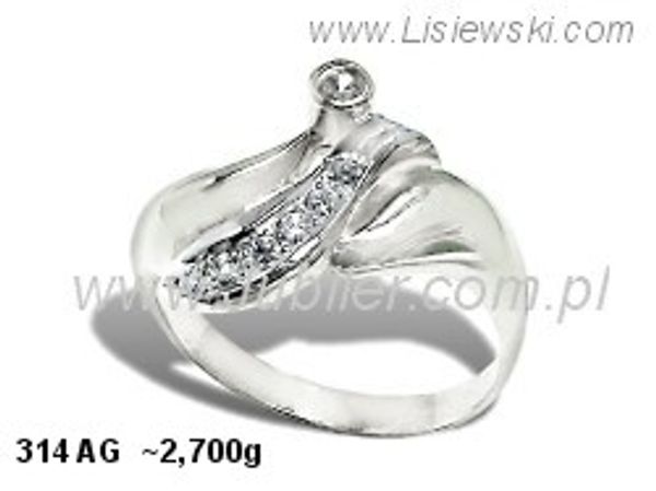 Pierścionek srebrny z cyrkoniami biżuteria srebrna próby 925 - 314ag