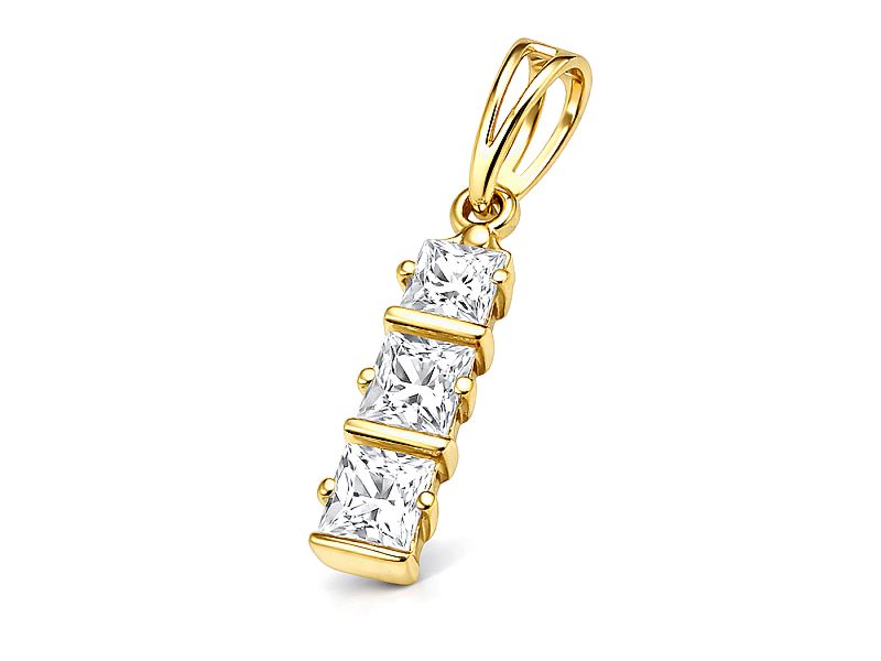 Złoty wisiorek z cyrkoniami - 314w