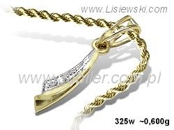 Złoty Wisiorek zawieszka złota z cyrkoniami złoto 585 - 325w