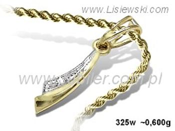 Złoty Wisiorek zawieszka złota z cyrkoniami złoto 585 - 325w - 1