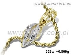 Złoty Wisiorek zawieszka złota z cyrkoniami złoto proby 585 - 326w - 1