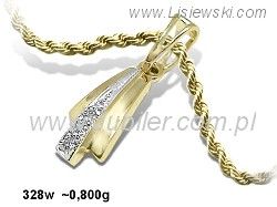 Złoty Wisiorek zawieszka złota z cyrkoniami złoto proby 585 - 328w - 1
