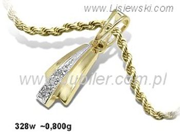 Złoty Wisiorek zawieszka złota z cyrkoniami złoto 585 - 328w - 1