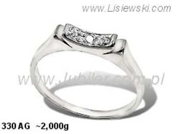 Pierścionek srebrny z cyrkoniami biżuteria srebrna - 330ag - 1