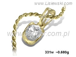 Złota zawieszka Wisiorek z cyrkonią żółte złoto 585 - 331w - 1