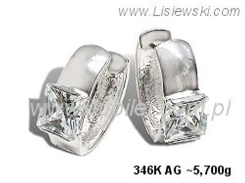 Kolczyki srebrne z cyrkoniami biżuteria srebrna 925 - 346kag - 1