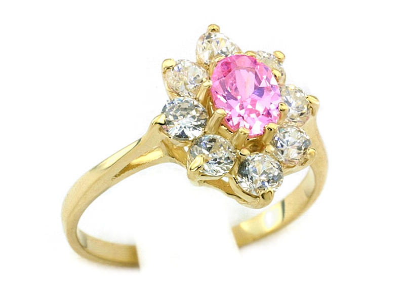 Złoty pierścionek z cyrkoniami - 34r