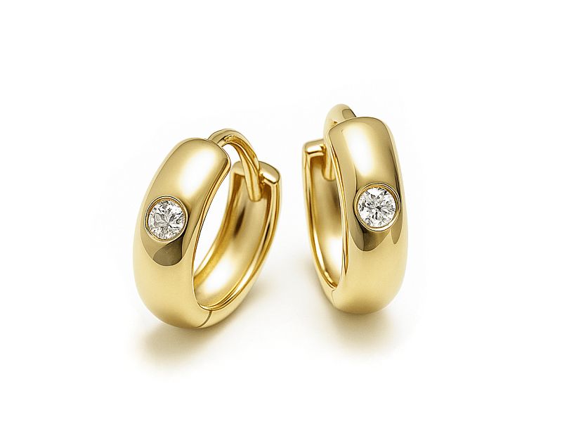 Złote kolczyki z cyrkoniami - 350k — zdjęcie 2