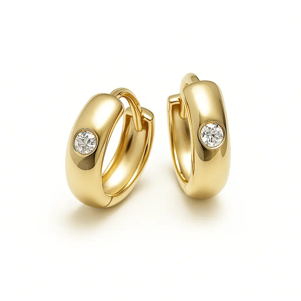 Złote kolczyki z cyrkoniami - 350k