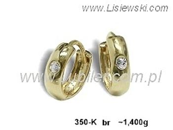 Złote Kolczyki ze złota z brylantami - 350k_br - 1