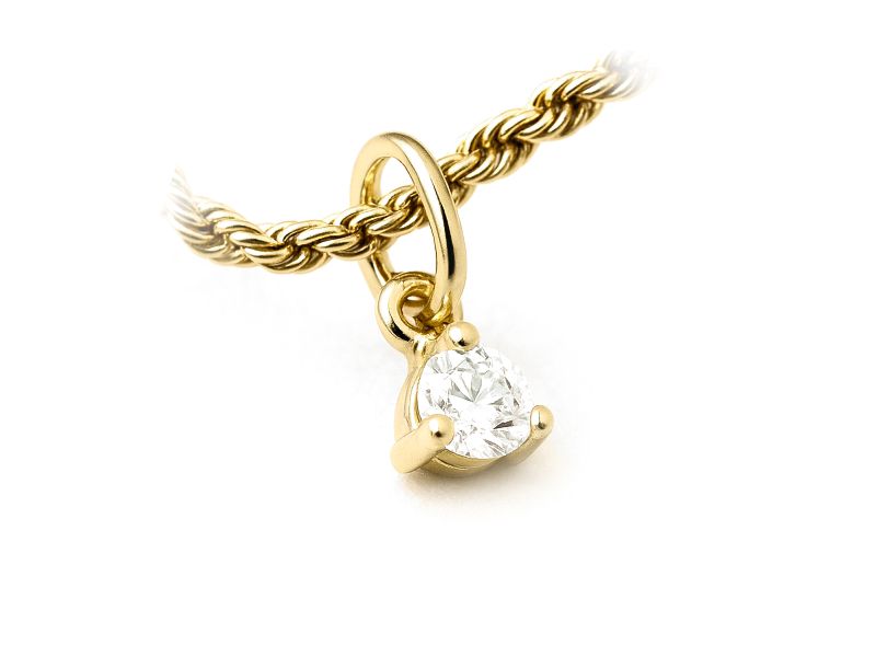 Złota zawieszka z brylantem - 354wbr_Si_H