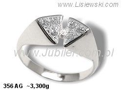 Pierścionek srebrny z cyrkoniami biżuteria srebrna - 356ag
