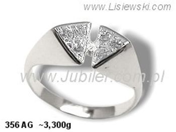 Pierścionek srebrny z cyrkoniami biżuteria srebrna - 356ag - 1