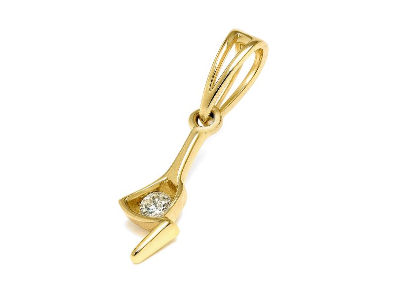 Złota zawieszka z brylantem - 357wbr_SI_H