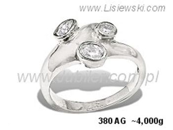Pierścionek srebrny z cyrkoniami biżuteria srebrna - 380ag - 1