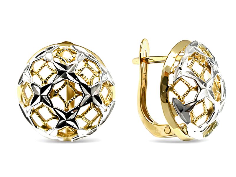 Złote kolczyki z cyrkoniami żółte złoto - 382k