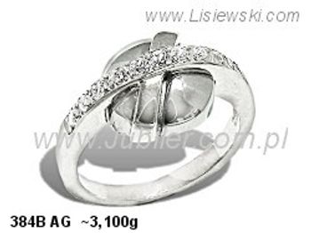 Pierścionek srebrny z cyrkoniami biżuteria srebrna - 384bag - 1